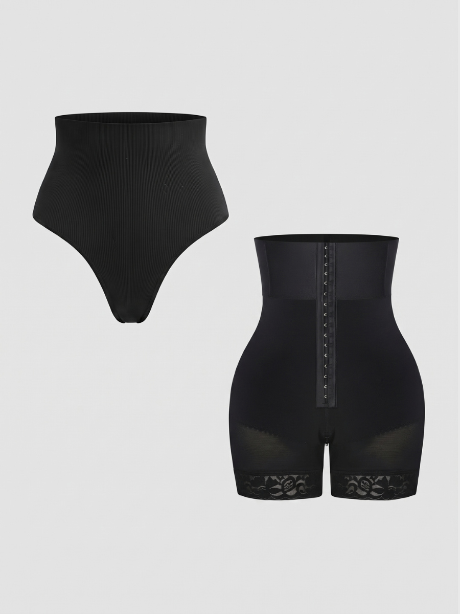 2-Piece Instant Hourglass Shorts & Thong Set