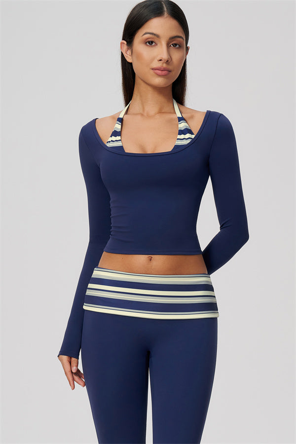 The Enliven Long Sleeve T-shirt Capri Leggings 2-Piece Set