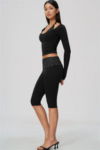 The Enliven Long Sleeve T-shirt Capri Leggings 2-Piece Set