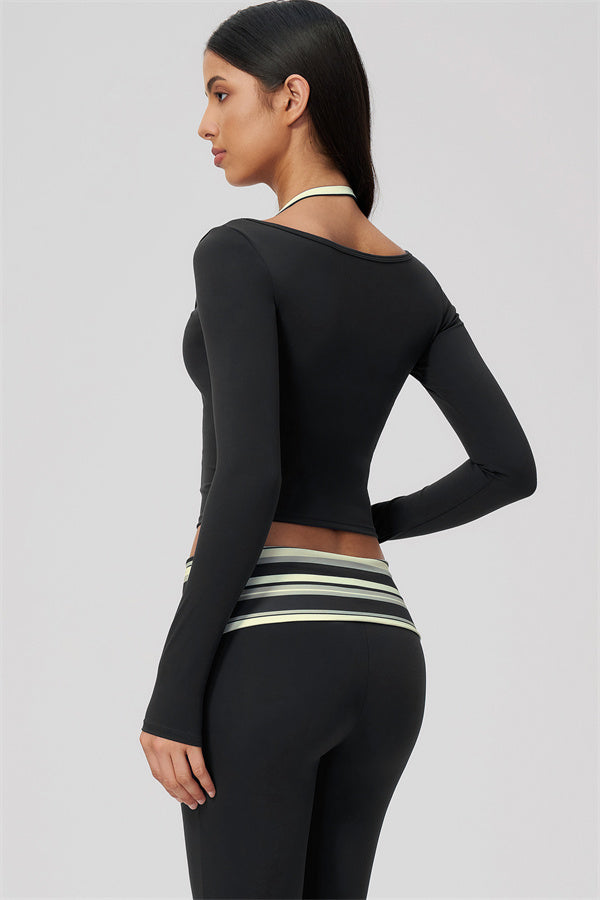 The Enliven Long Sleeve T-shirt Capri Leggings 2-Piece Set