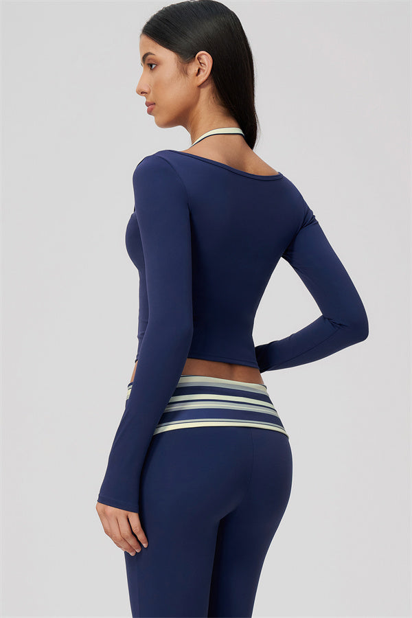 The Enliven Long Sleeve T-shirt Capri Leggings 2-Piece Set