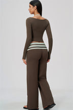 The Enliven Long Sleeve T-shirt Straight Leg Pants 2-Piece Set