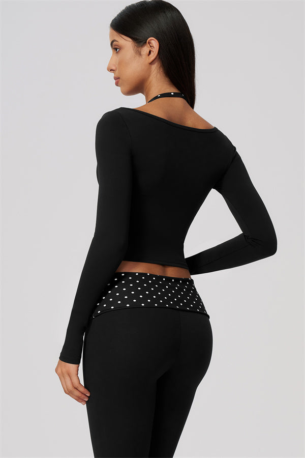 The Enliven Long Sleeve T-shirt Capri Leggings 2-Piece Set