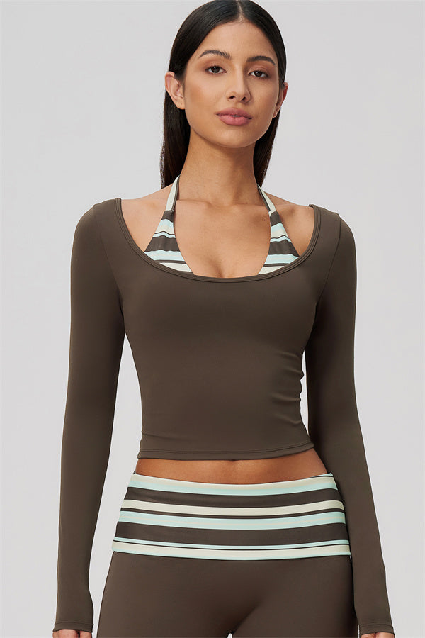 The Enliven Long Sleeve T-shirt Capri Leggings 2-Piece Set