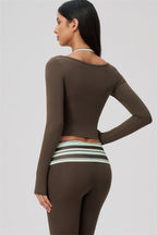 The Enliven Long Sleeve T-shirt Capri Leggings 2-Piece Set