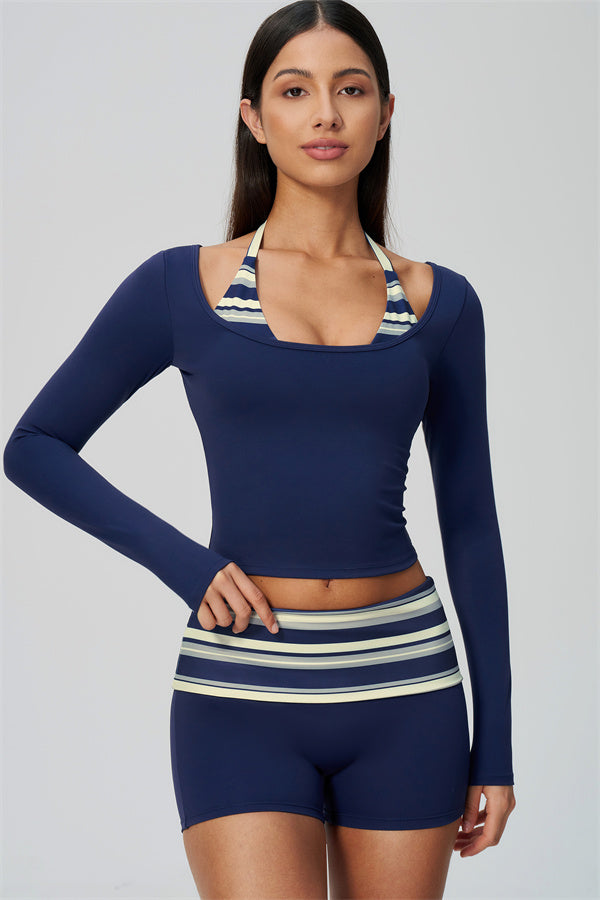 The Enliven Long Sleeve T-shirt Shorts 2-Piece Set
