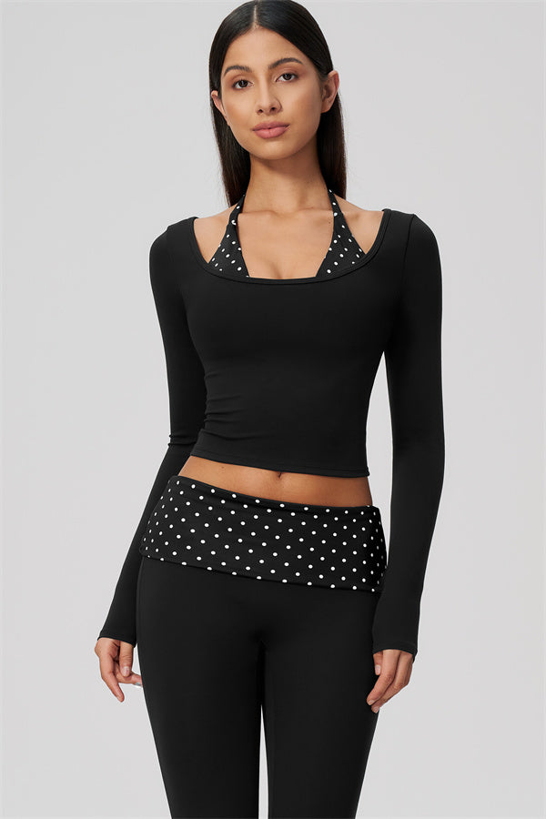 The Enliven Long Sleeve T-shirt Capri Leggings 2-Piece Set