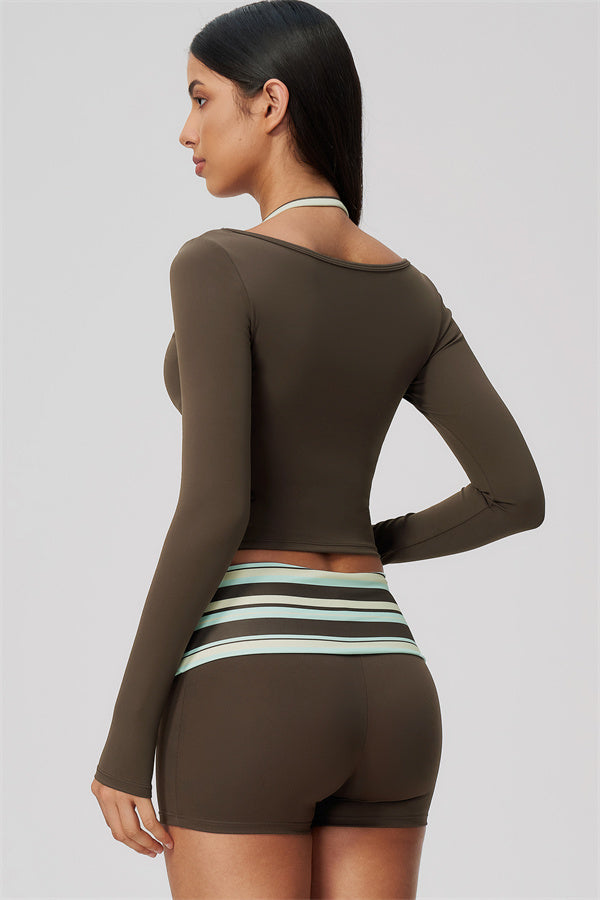 The Enliven Long Sleeve T-shirt Shorts 2-Piece Set
