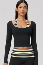 The Enliven Long Sleeve T-shirt Capri Leggings 2-Piece Set