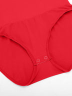 Wholesale Seamless Crew Neck Long Sleeve Tummy Control Snap Crotch Briefs Bodysuit