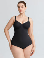 Wholesale Seamless V Neck Ruched Bust Tummy Control Thong Shaping Bodysuit SPU
