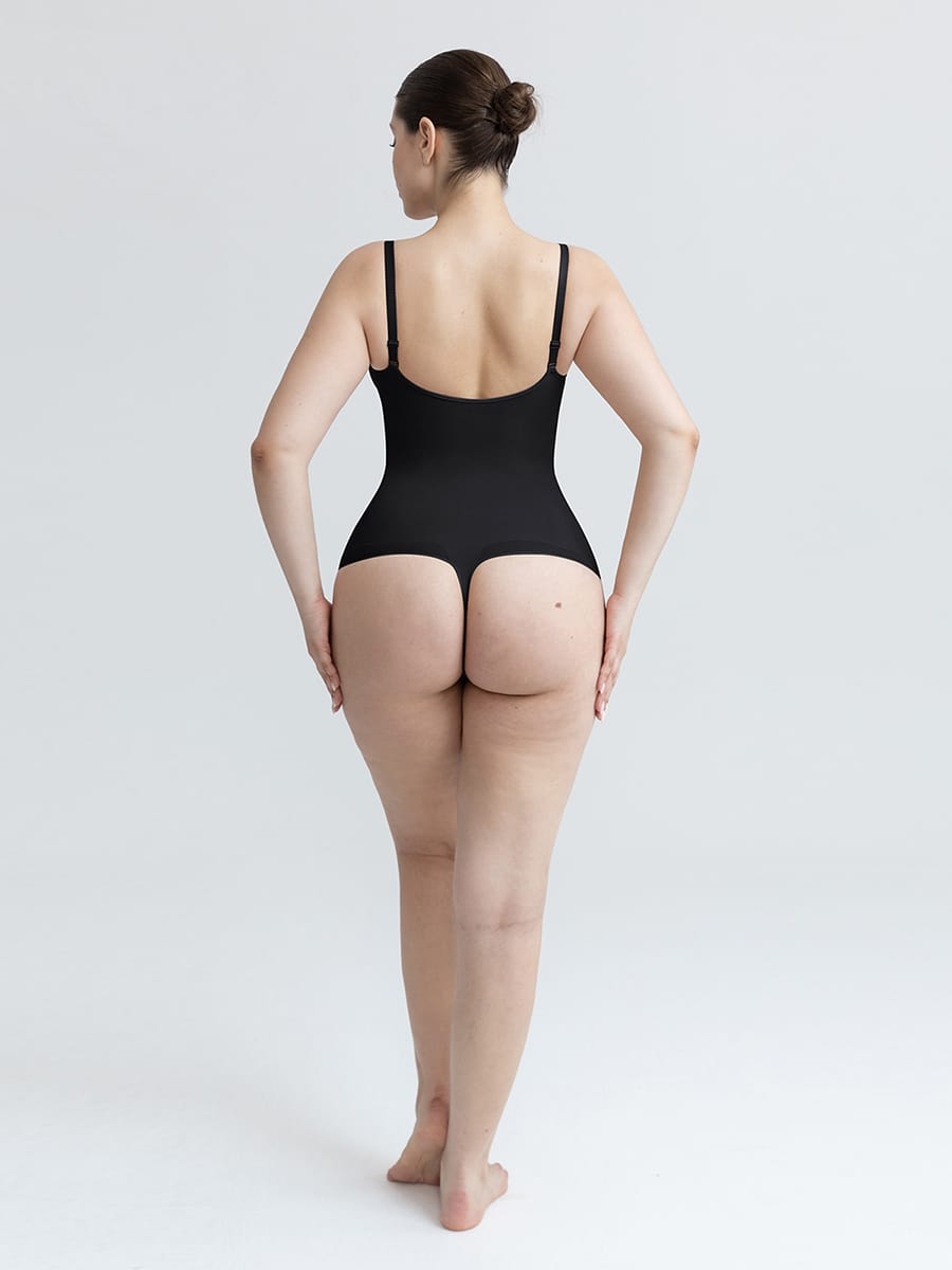 Wholesale Seamless V Neck Ruched Bust Tummy Control Thong Shaping Bodysuit SPU