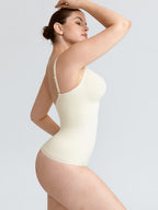 Wholesale Seamless V Neck Ruched Bust Tummy Control Thong Shaping Bodysuit SPU