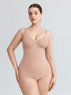Wholesale Seamless V Neck Ruched Bust Tummy Control Thong Shaping Bodysuit SPU
