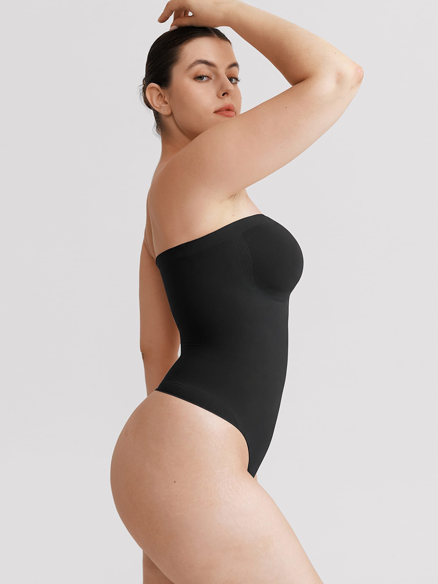 Wholesale Seamless Buttery Soft Strapless Tummy Control  Thong Bodysuit SPU