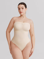 Wholesale Seamless Buttery Soft Strapless Tummy Control  Thong Bodysuit SPU