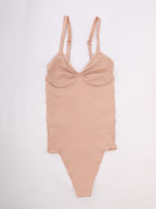 Wholesale Seamless V Neck Ruched Bust Tummy Control Thong Shaping Bodysuit SPU