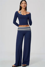 The Enliven Long Sleeve T-shirt Straight Leg Pants 2-Piece Set