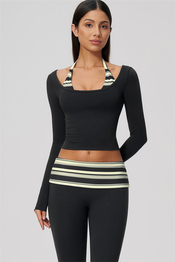 The Enliven Long Sleeve T-shirt Capri Leggings 2-Piece Set
