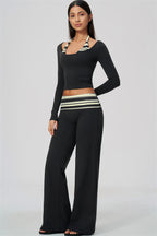The Enliven Long Sleeve T-shirt Straight Leg Pants 2-Piece Set