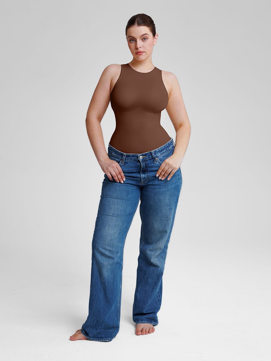 Wholesale 🌿 Eco-friendly Seamless Outer Crew Thong Bodysuit SPU