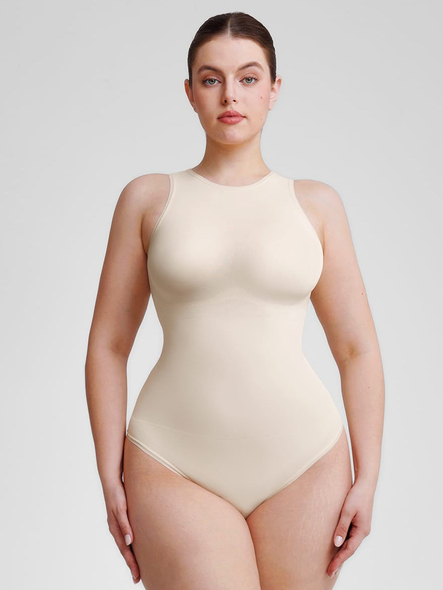 Wholesale 🌿 Eco-friendly Seamless Outer Crew Thong Bodysuit SPU