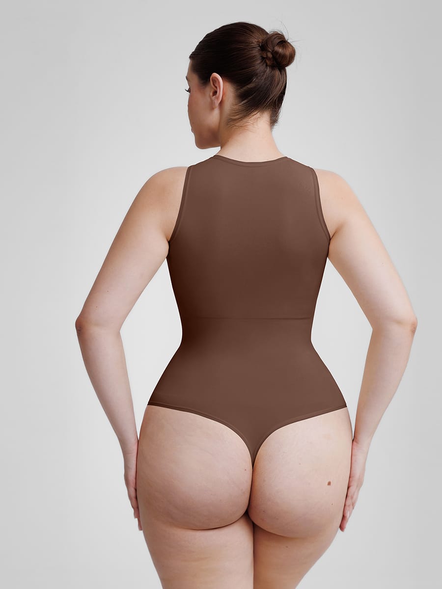 Wholesale 🌿 Eco-friendly Seamless Outer Crew Thong Bodysuit SPU