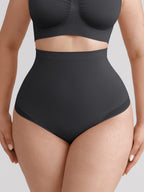 Wholesale High Waist Seamless Tummy Control Thong Shapewear with Anti-Roll Silicone SPU