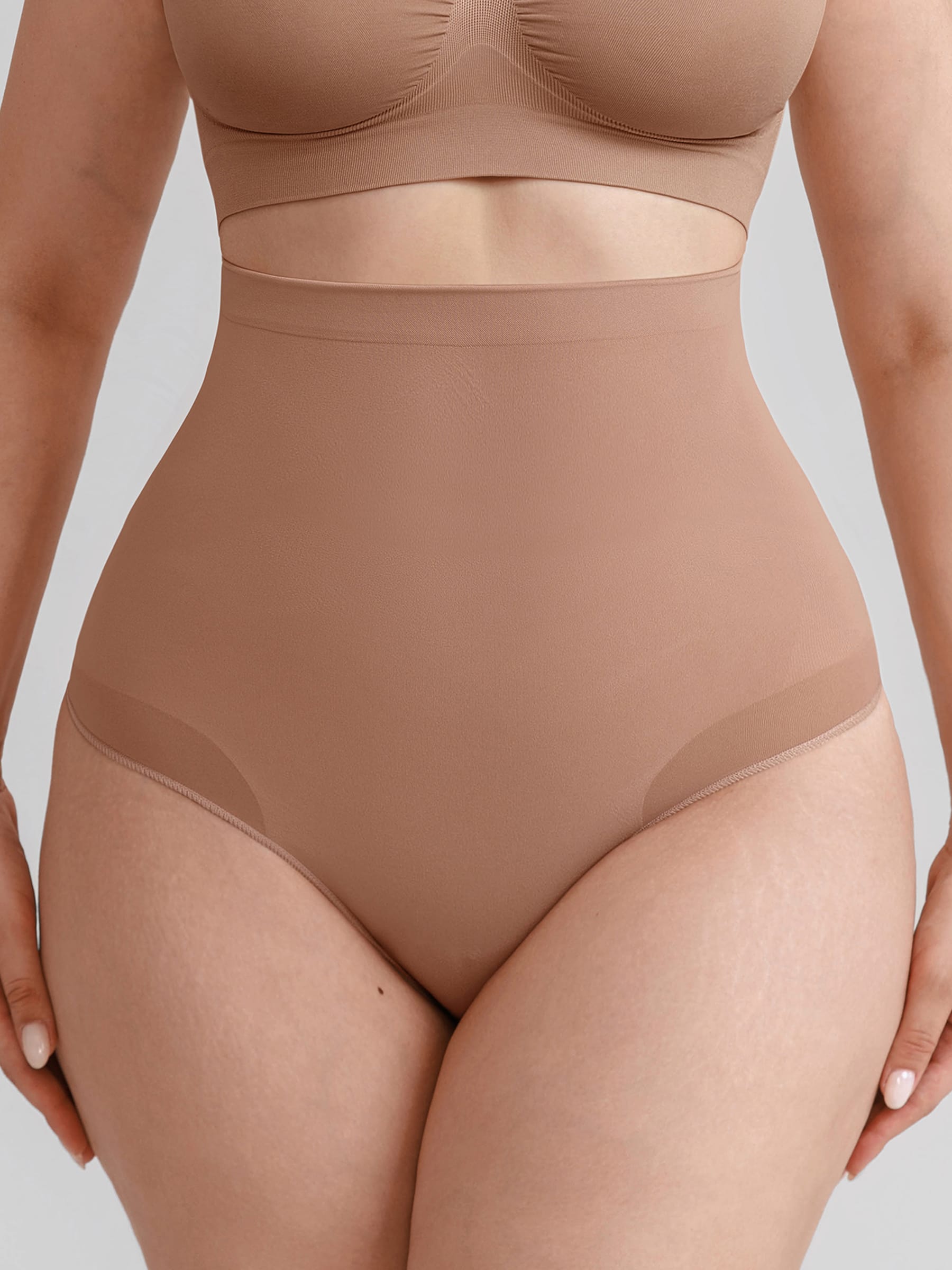 Wholesale Seamless High Waist Tummy Control Briefs Anti Slip Silicone Shaping Panties SPU