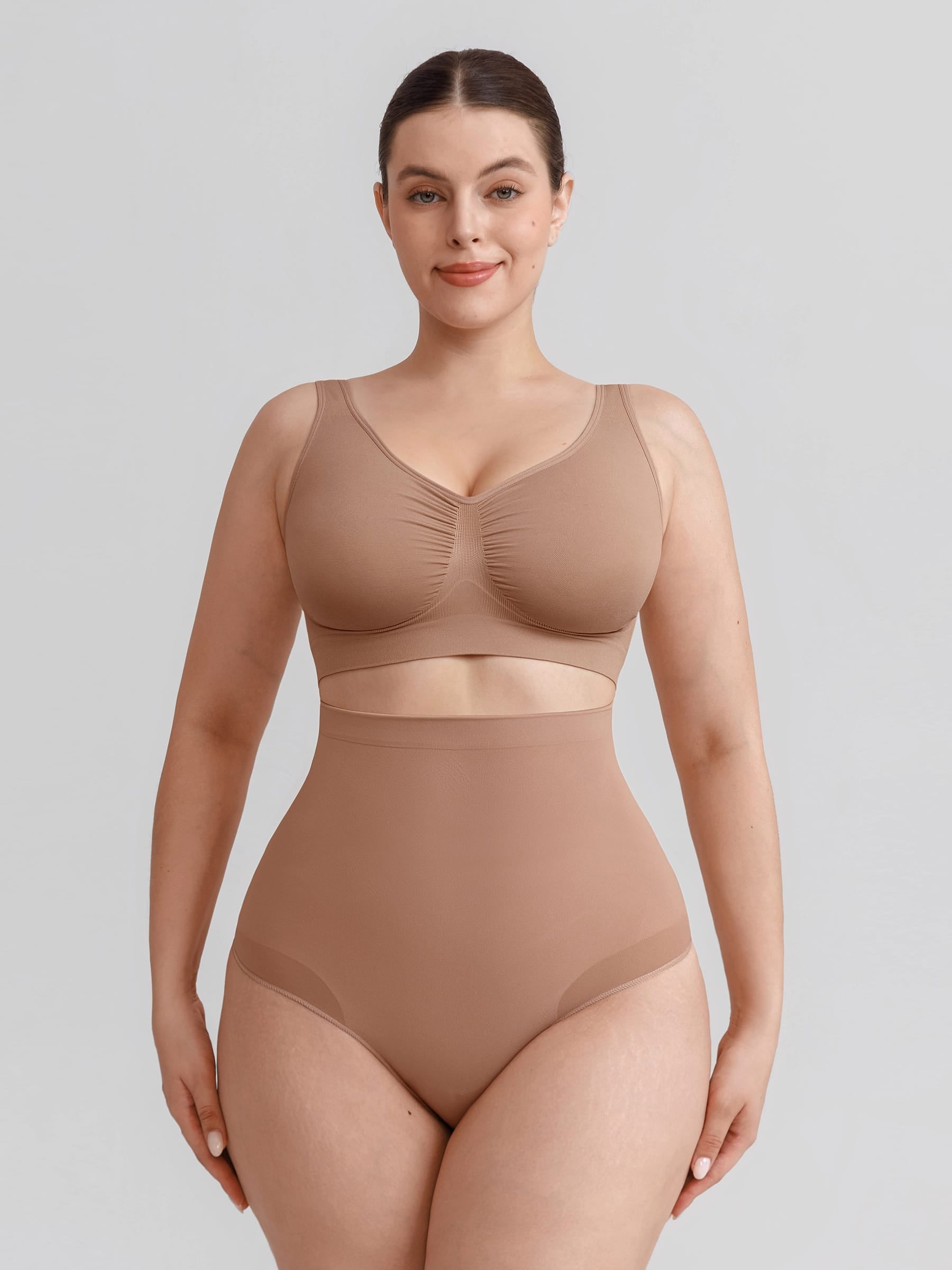 Wholesale Seamless High Waist Tummy Control Briefs Anti Slip Silicone Shaping Panties SPU