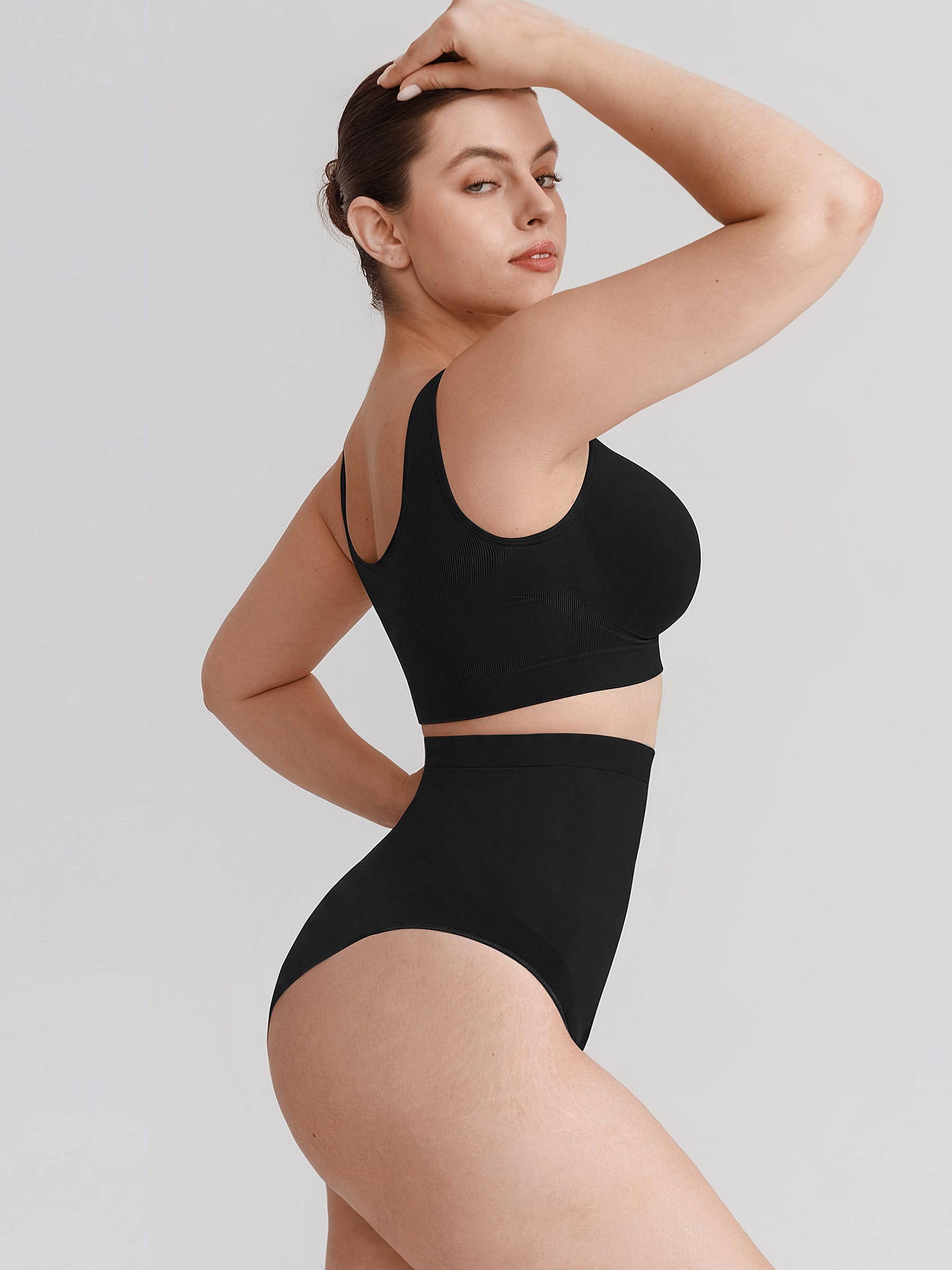 Wholesale Seamless High Waist Tummy Control Briefs Anti Slip Silicone Shaping Panties SPU
