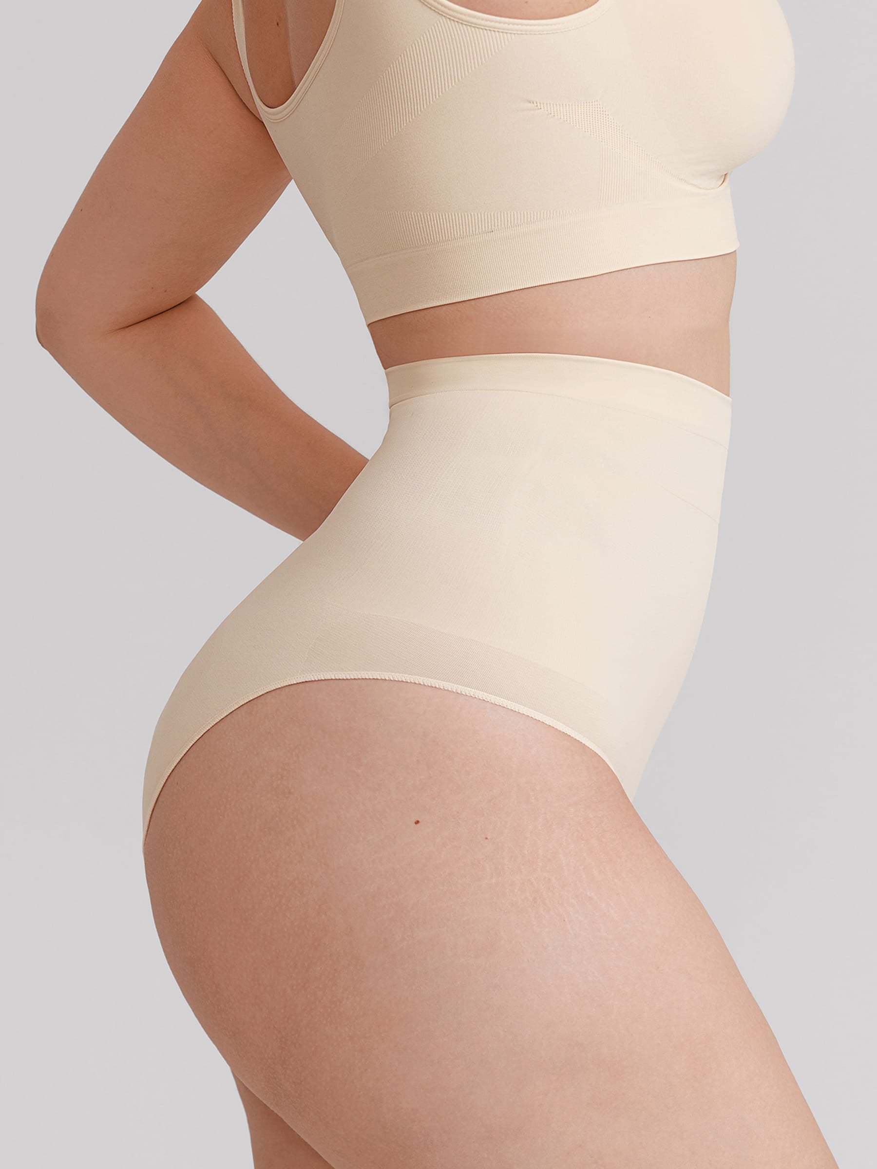 Wholesale Seamless High Waist Tummy Control Briefs Anti Slip Silicone Shaping Panties SPU