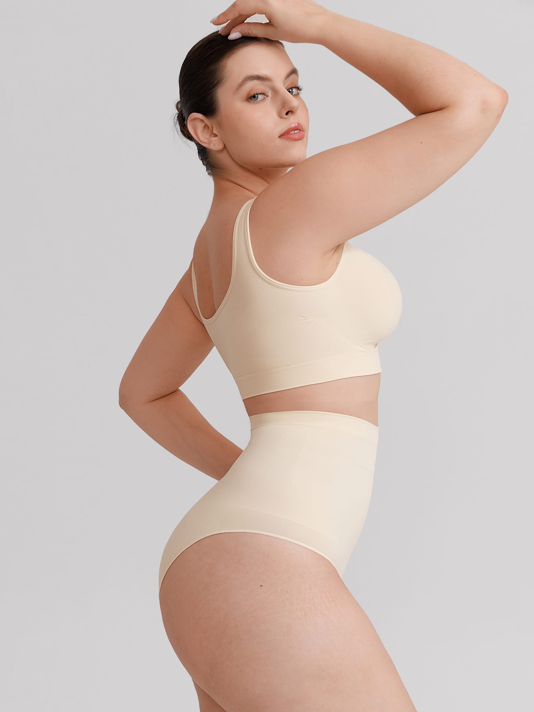 Wholesale Seamless High Waist Tummy Control Briefs Anti Slip Silicone Shaping Panties SPU