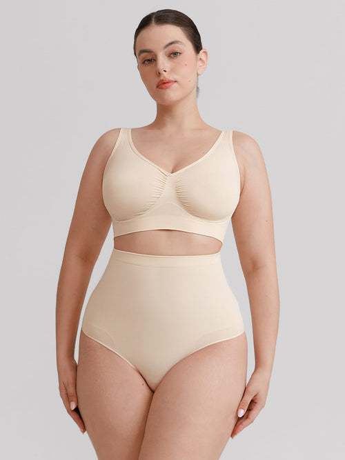 Wholesale Seamless High Waist Tummy Control Briefs Anti Slip Silicone Shaping Panties SPU