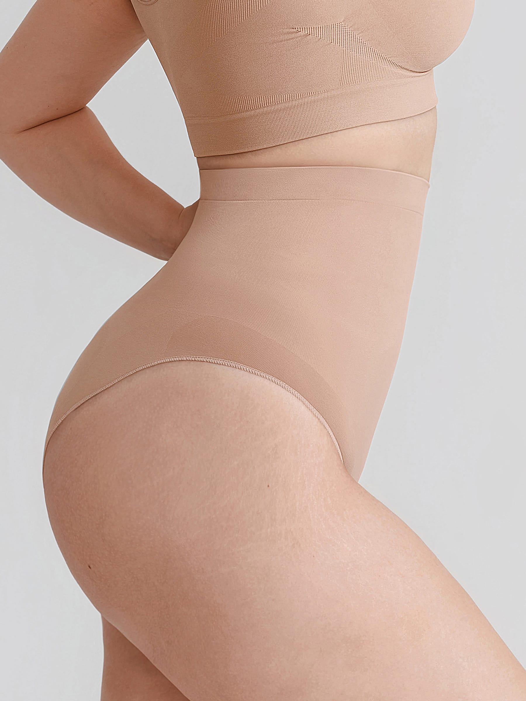 Wholesale Seamless High Waist Tummy Control Briefs Anti Slip Silicone Shaping Panties SPU