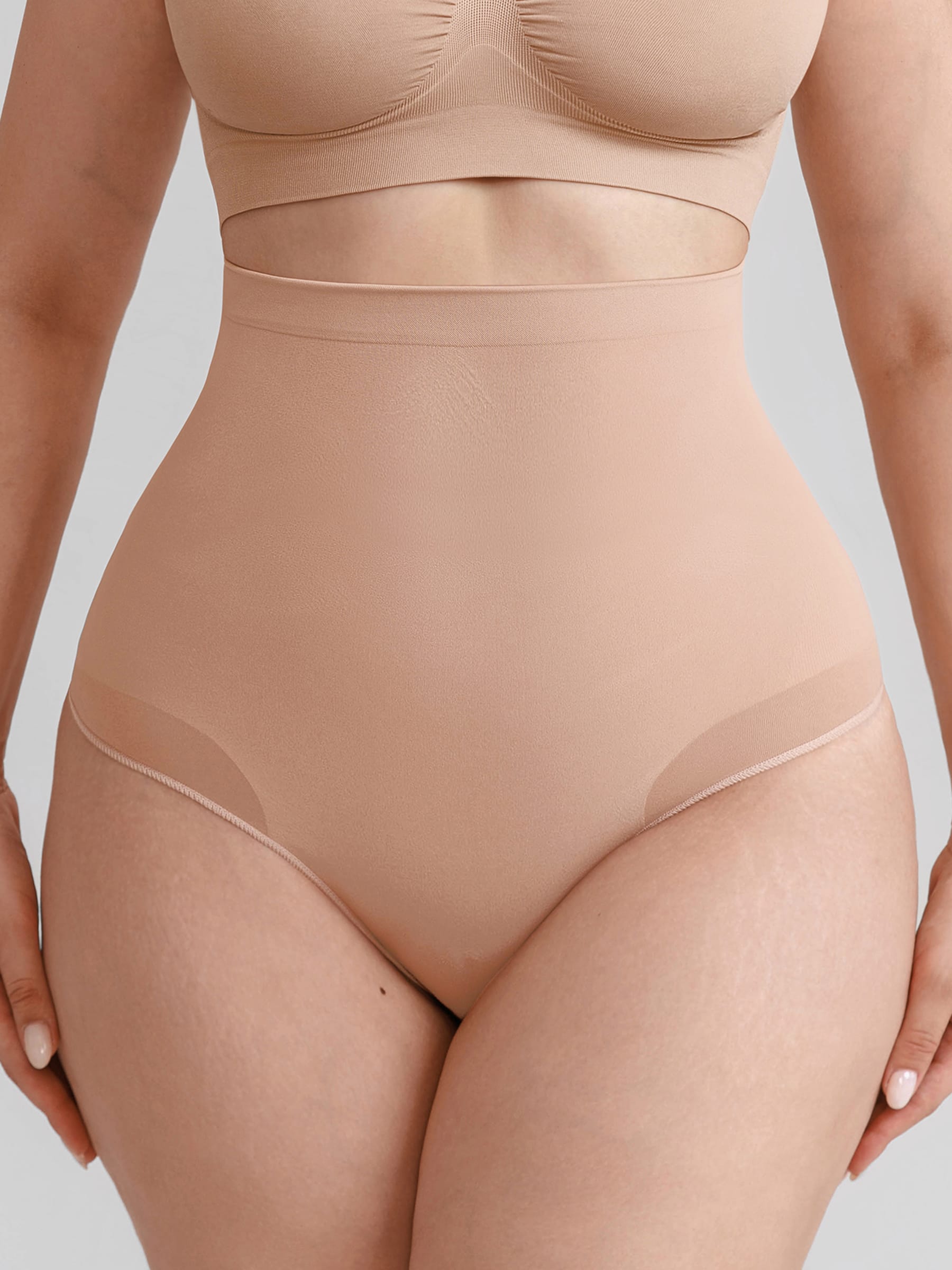Wholesale Seamless High Waist Tummy Control Briefs Anti Slip Silicone Shaping Panties SPU