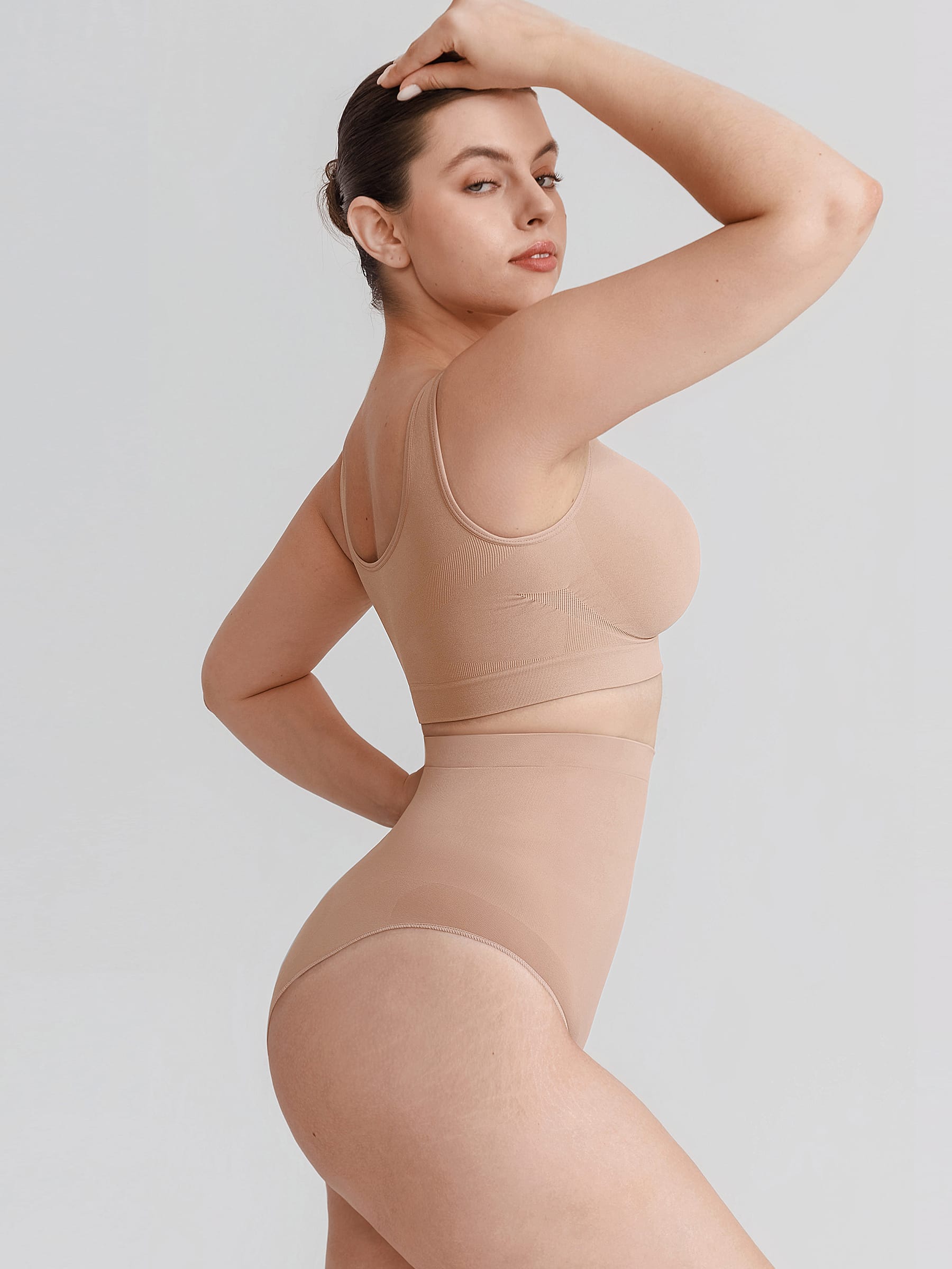 Wholesale Seamless High Waist Tummy Control Briefs Anti Slip Silicone Shaping Panties SPU