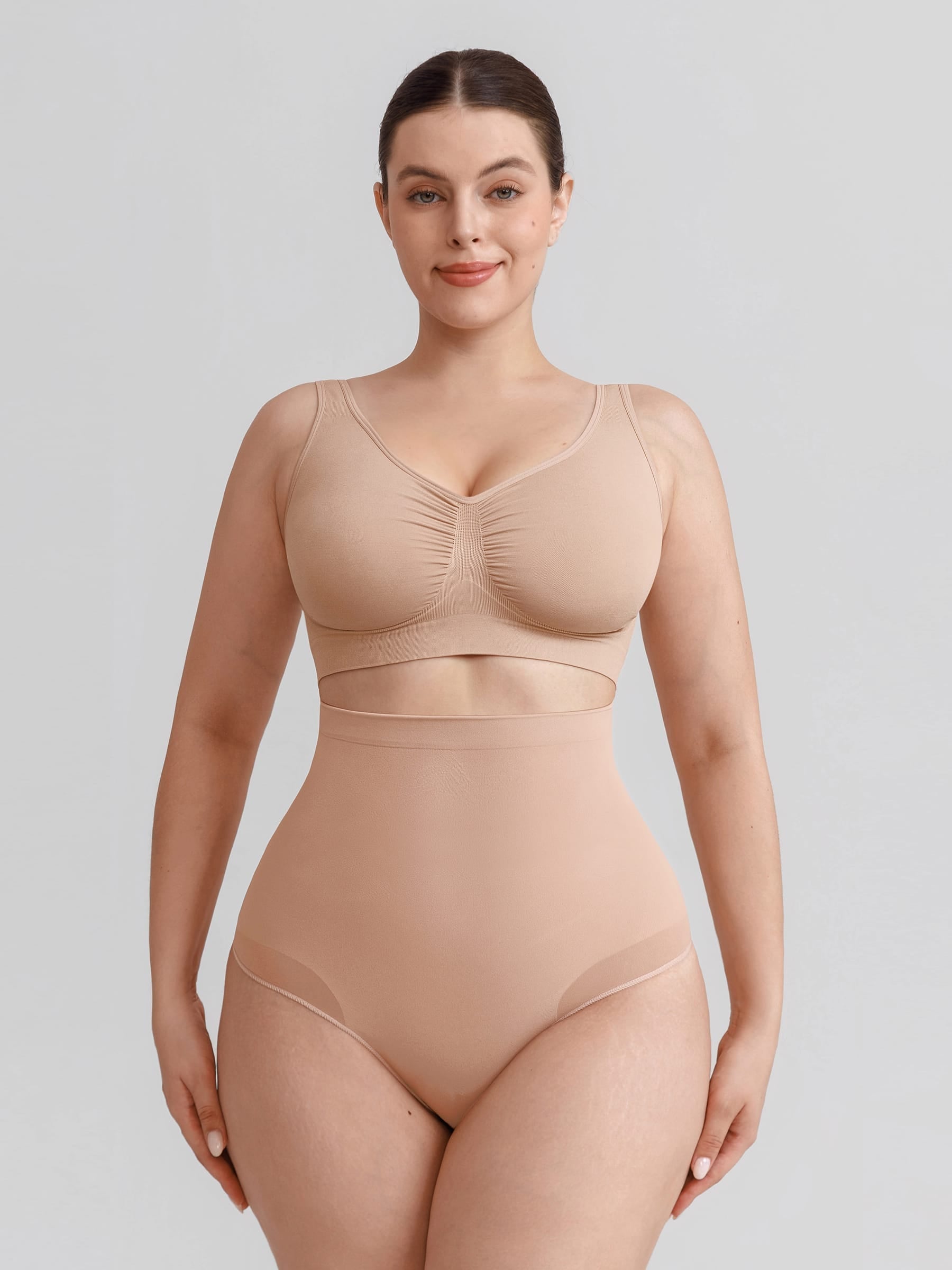Wholesale Seamless High Waist Tummy Control Briefs Anti Slip Silicone Shaping Panties SPU