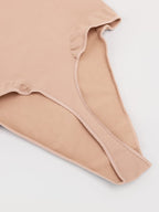 Wholesale High Waist Seamless Tummy Control Thong Shapewear with Anti-Roll Silicone SPU