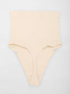 Wholesale High Waist Seamless Tummy Control Thong Shapewear with Anti-Roll Silicone SPU