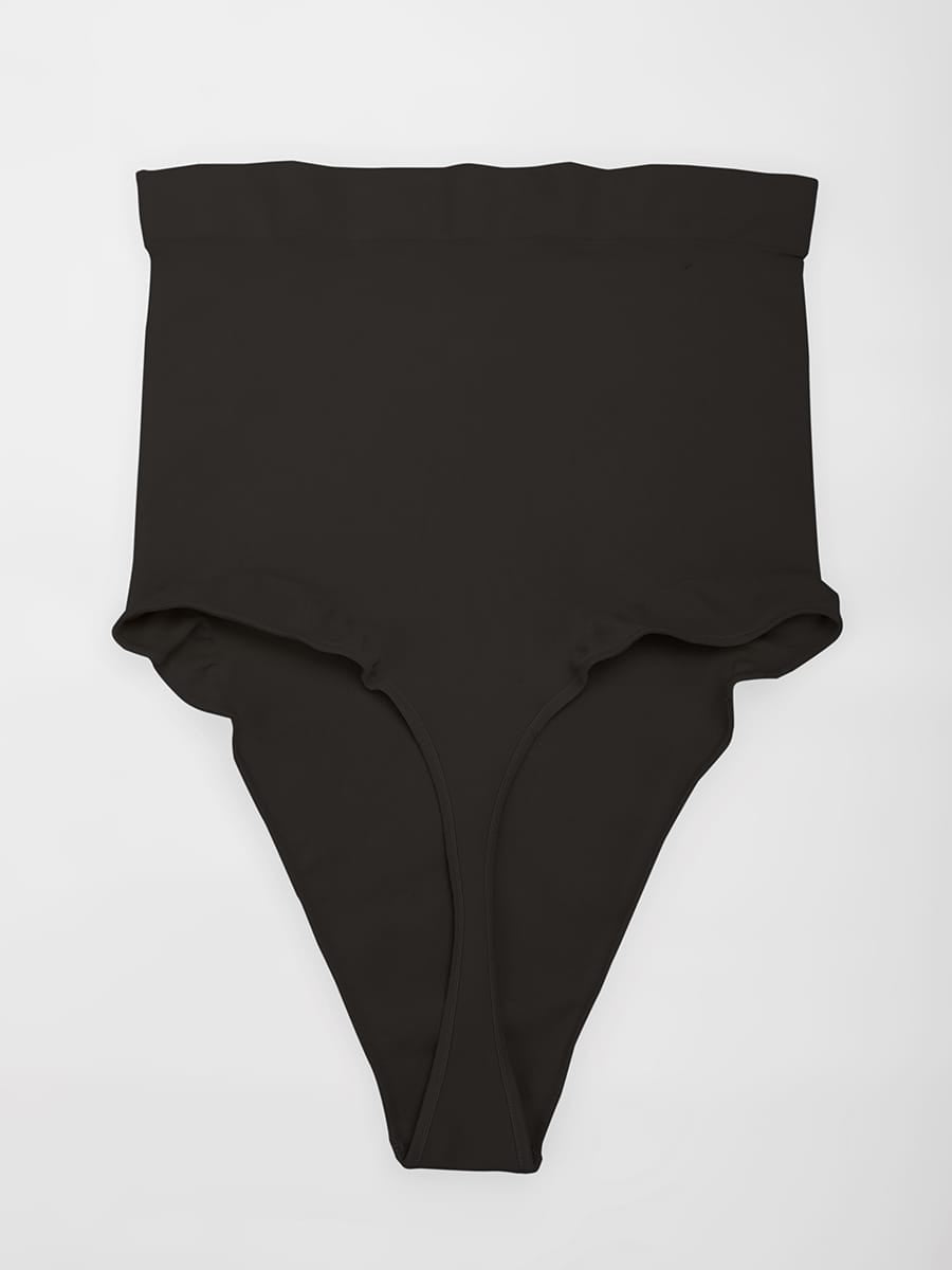Wholesale High Waist Seamless Tummy Control Thong Shapewear with Anti-Roll Silicone SPU