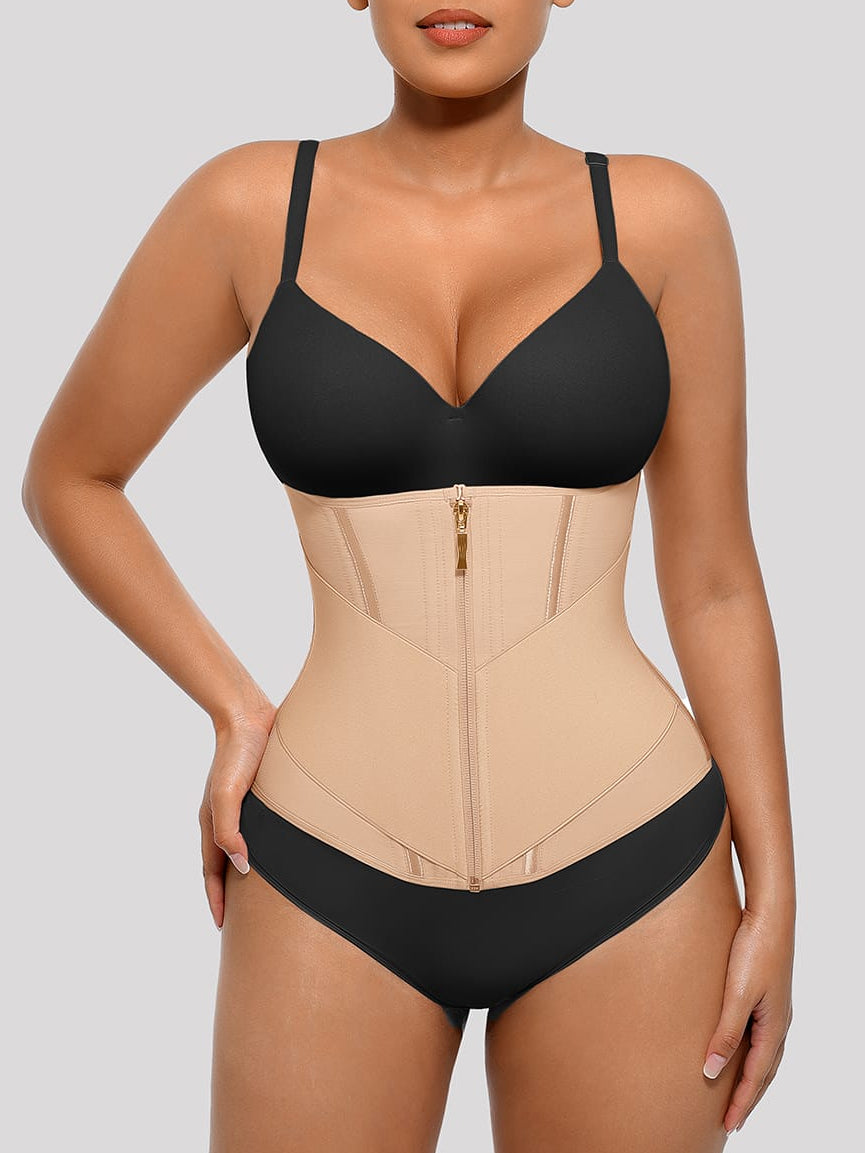Wholesale 11 Steel Bone Waist Trainer Vest with Front Zipper Tummy Control Shapewear SPU